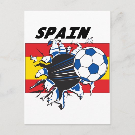 スペインのサッカーファンマーチ ポストカード (正面)