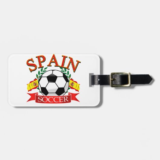 スペインのサッカーボールのデザイン ラゲッジタグ (正面横)