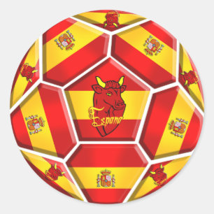 スペインのサッカーボールのLaのFuria Rojaトロの旗 ラウンドシール