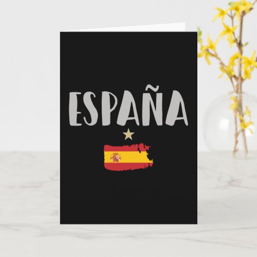 スペインのサッカー・サッカーのファンシャツ国旗 カード (黄色い花)