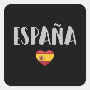 スペインのサッカー・サッカーのファンシャツ国旗 スクエアシール