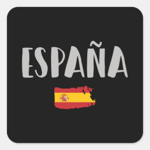 スペインのサッカー・サッカーのファンシャツ国旗 スクエアシール