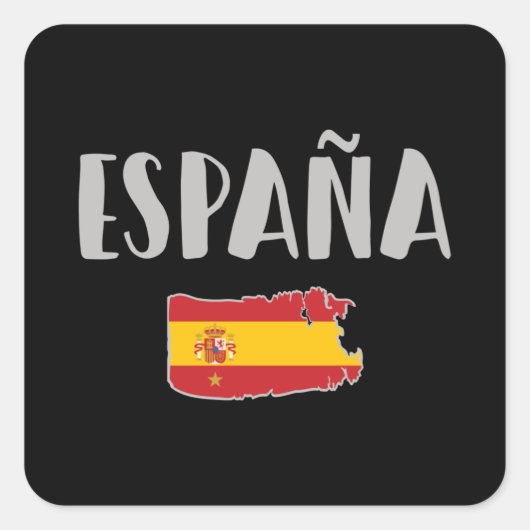 スペインのサッカー・サッカーのファンシャツ国旗 スクエアシール (正面)