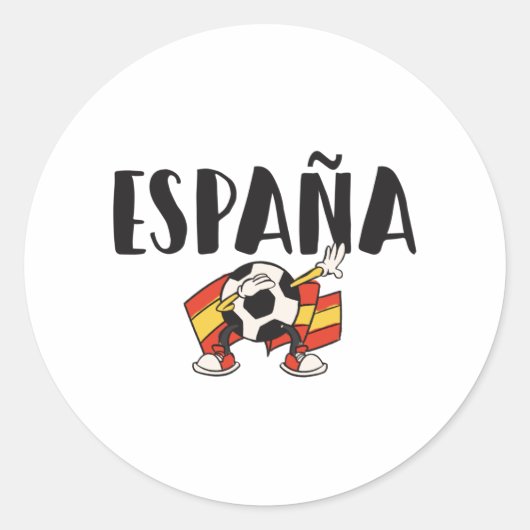 スペインのサッカー・サッカーのファンシャツ国旗 ラウンドシール (正面)