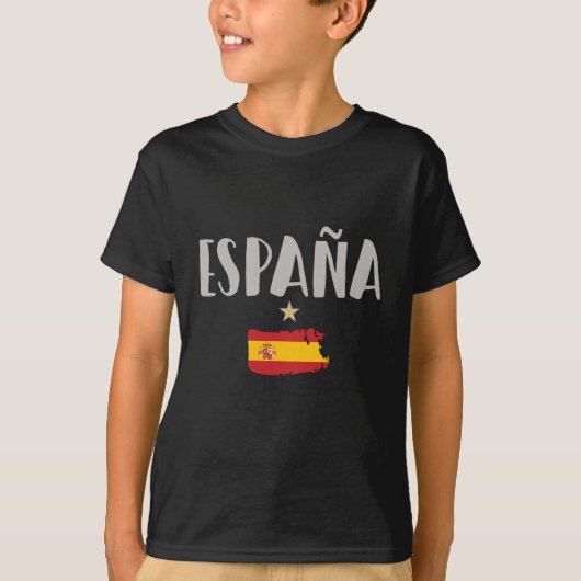 スペインのサッカー・サッカーのファンシャツ国旗 Tシャツ (正面)