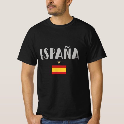 スペインのサッカー・サッカーのファンシャツ国旗 Tシャツ (正面)