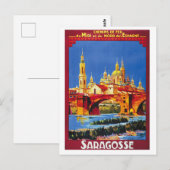 スペインのサラゴサ市、ヴィンテージな旅行の絵葉書 ポストカード (正面/裏面)