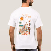 スペインのサンタマリア・エルプエルトの白い町、衣類 Tシャツ (裏面)