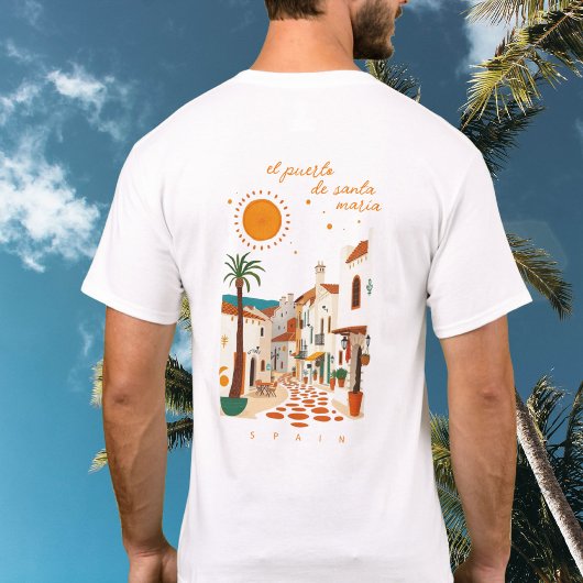 スペインのサンタマリア・エルプエルトの白い町、衣類 Tシャツ