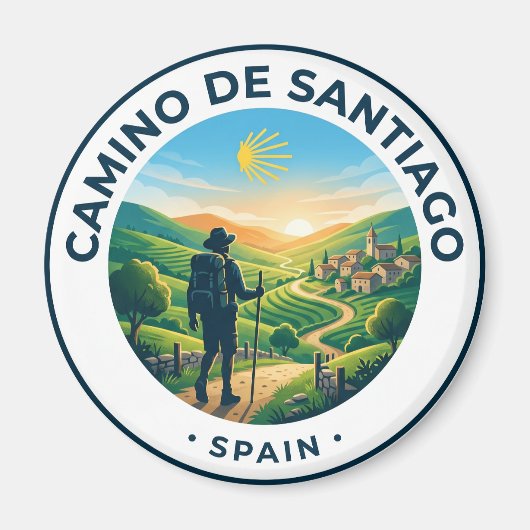 スペインのサンティアゴ・デ・コンポステーラの巡礼路 マグネット (正面)