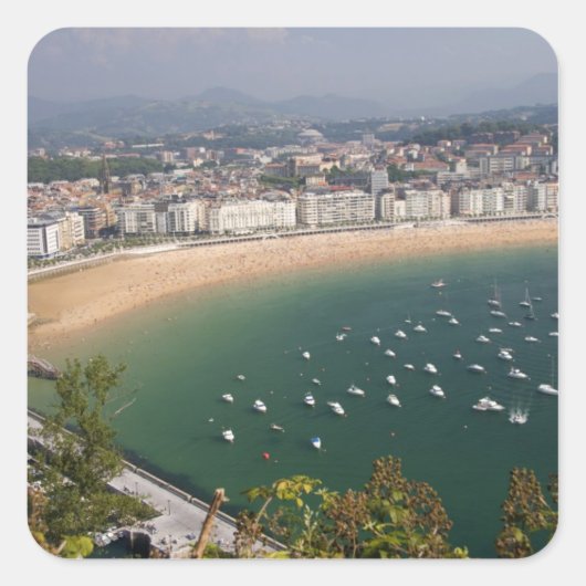 スペインのサン・セバスチャン。サンのバスク様式の都市 スクエアシール (正面)