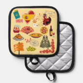 スペインのシンボル旅行好き者 鍋敷き (正面/裏面)