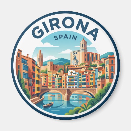 スペインのジローナ マグネット (正面)