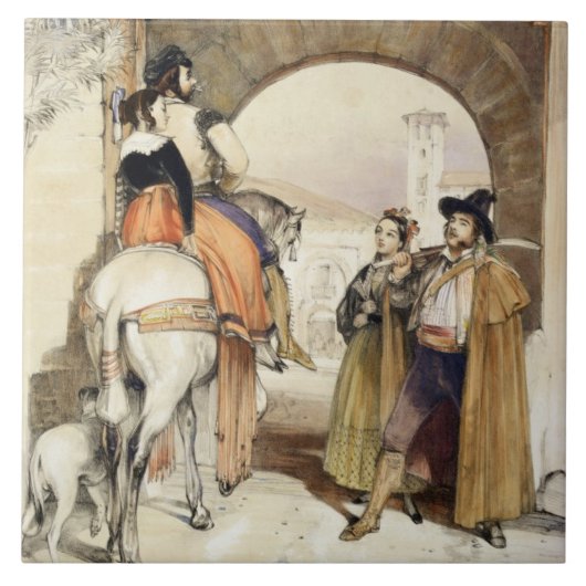 「スペインのスケッチ」からのContrabandistasは、刻みます タイル (正面)