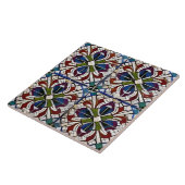 スペインのスタイルシミュレートされたモザイクブルーレッドグリーン タイル (側面)