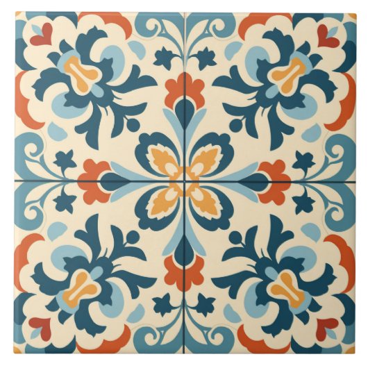 スペインのスタイル可愛い柄 タイル (正面)