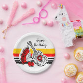 スペインのストライプ土産クラシック誕生日 ペーパープレート (パーティー)