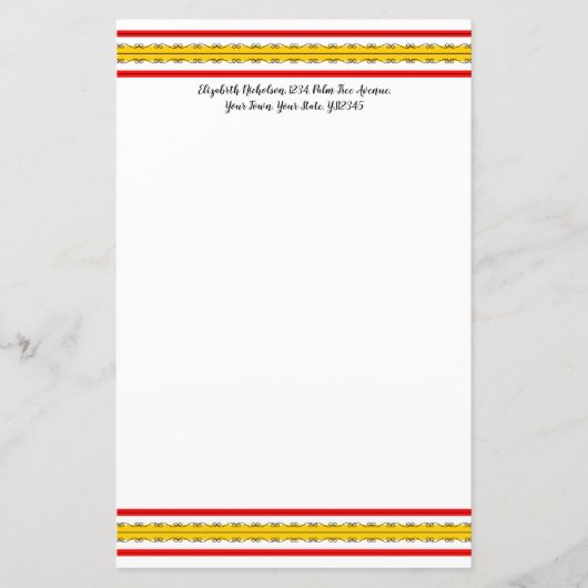 スペインのストライプ文字5.5x 8.5 (正面)