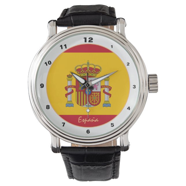 スペインのスペインの時計，国旗，愛国心 腕時計 (正面)
