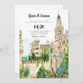 スペインのスペイン風景目的地の結婚式 招待状 (正面/裏面)