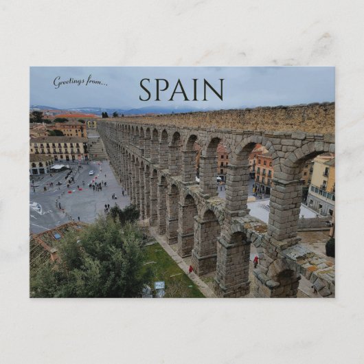 スペインのセゴビア旧市街にあるセゴビア水道橋 ポストカード (正面)