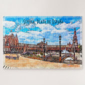 スペインのセビリア広場デエスパーニャ。 ジグソーパズル (横)