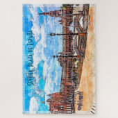 スペインのセビリア広場デエスパーニャ。 ジグソーパズル (縦)