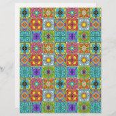 スペインのタイル8.5x11スクラップブック紙シート (正面/裏面)