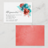 スペインのターコイズとコーラル結婚の宿泊施設 エンクロージャーカード (正面/裏面)