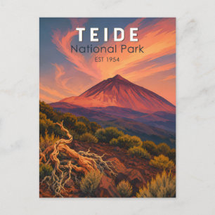 スペインのテイデ国立公園のイラスト 旅行アート ポストカード