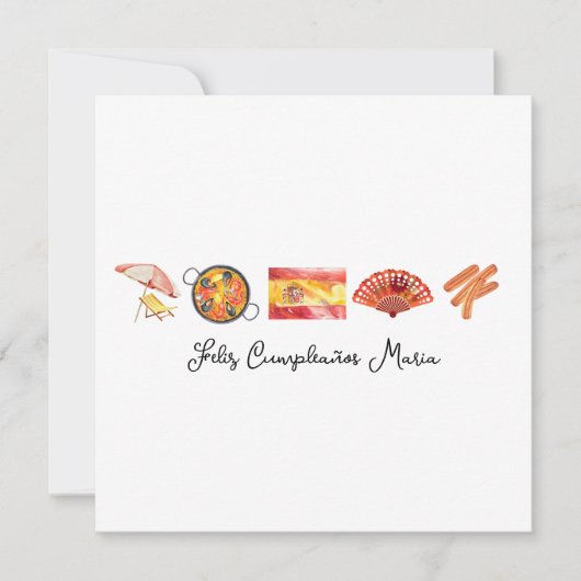 スペインのハッピーバースデー，フェリズクンプレーニョス，スペイン カード (正面)