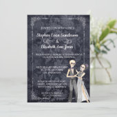 スペインのハロウィン ウェディング スケルトン 死者の日 招待状 (スタンド正面)