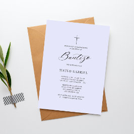 スペインのバプテスマ |インビタシオンデバウティゾラベンダー 招待状