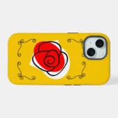 スペインのバラの角iPhoneケース iPhone 15ケース (裏面横)