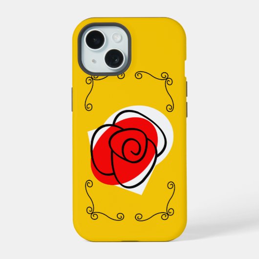 スペインのバラの角iPhoneケース iPhone 15ケース (裏面)