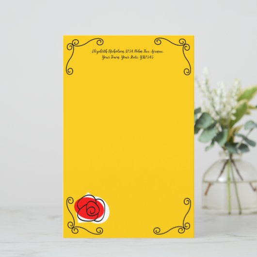 スペインのバラコーナー文字紙5.5 x 8.5 (スタンド正面)