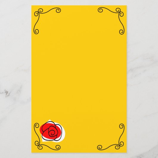 スペインのバラコーナー文字紙5.5 x 8.5 (裏面)