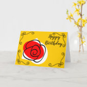 スペインのバラコーナー誕生日風景 カード (黄色い花)