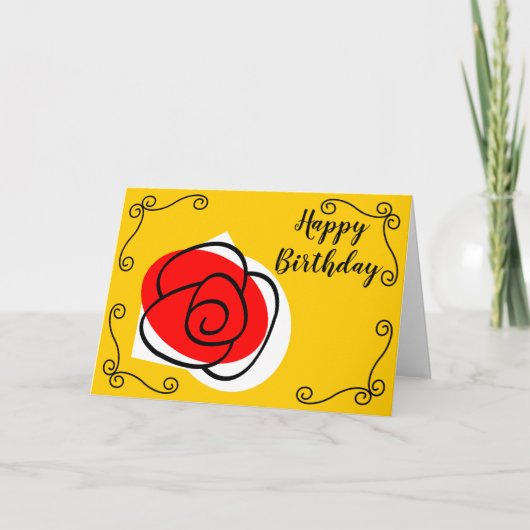 スペインのバラコーナー誕生日風景 カード (正面)