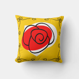 スペインのバラコーナー赤バック枕スクエア クッション