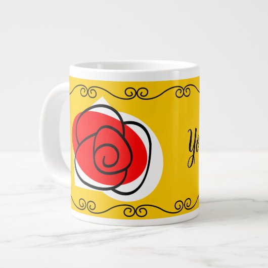 スペインのバラ名縁どmug jumbo ジャンボコーヒーマグカップ (正面左)