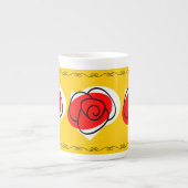 スペインのバラ縁どトリオMUG骨中国 ボーンチャイナマグカップ (正面)