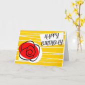 スペインのバラ誕生日景観 カード (黄色い花)