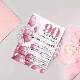 スペインのバラ赤面フローラバルーン90誕生日 招待状