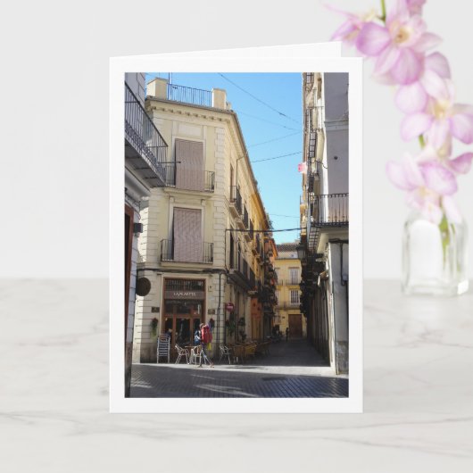 スペインのバルセア風景通り カード (蘭)