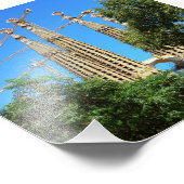 スペインのバルセロナにあるサグラダ・ファミリア教会 フォトプリント            (角)