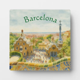 スペインのバルセロナにあるPark Güell フォトプラーク