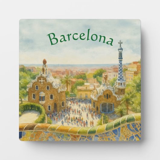 スペインのバルセロナにあるPark Güell フォトプラーク (正面)