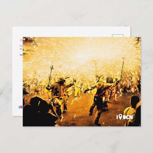 スペインのバルセロナのグラシア地区のコレフォックス ポストカード (正面/裏面)