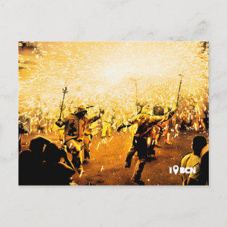 スペインのバルセロナのグラシア地区のコレフォックス ポストカード